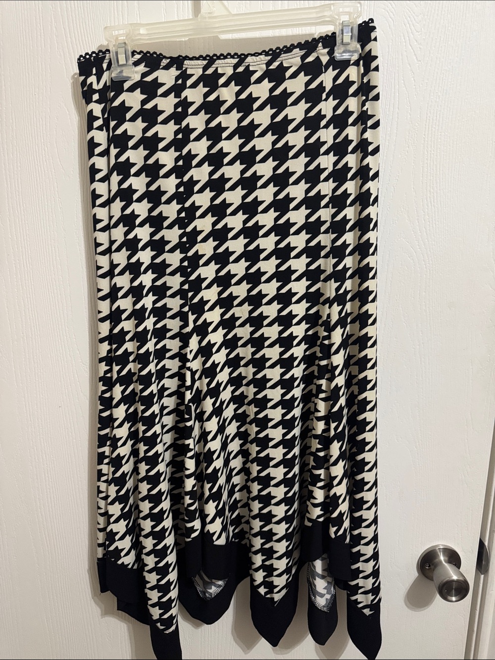 Chapter One Houndstooth Stretch Asymmetrical Hem Women’s Small Flowy Classic